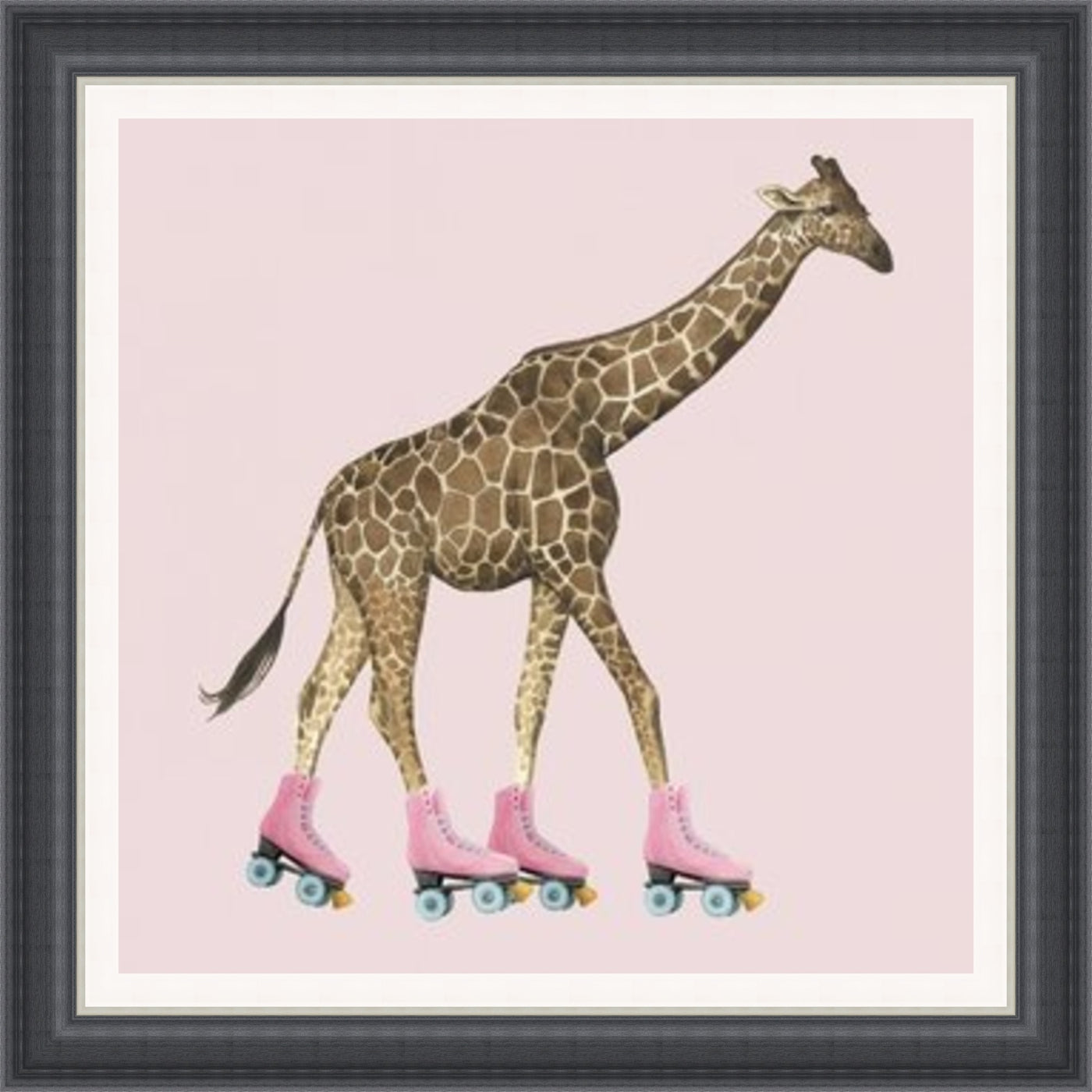 High Rollers Giraffe Framed Picture - Art on Glass - **CLICK & COLLECT ONLY**