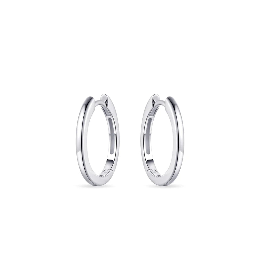 Gisser Sterling Silver Earrings - 18mm Midi Classic Polished Hoops
