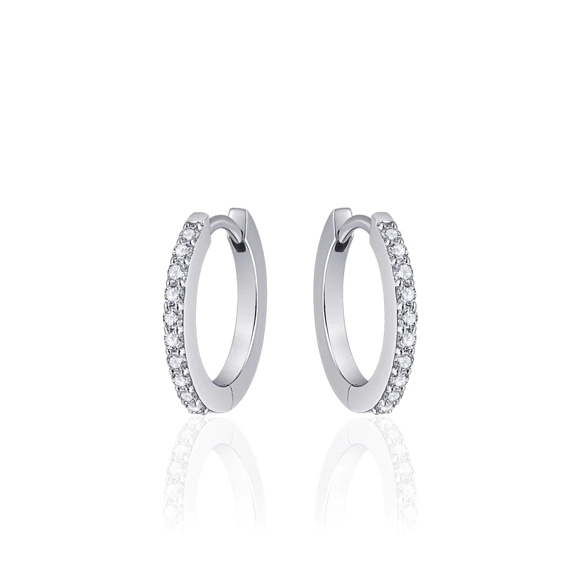 Gisser Sterling Silver Earrings - Sparkling Hoops