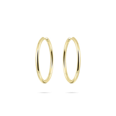 Gisser Sterling Silver Earrings - 30mm Maxi Polished Hoops