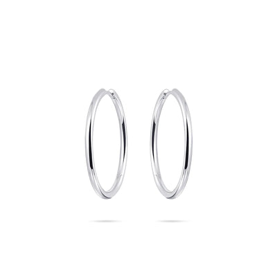 Gisser Sterling Silver Earrings - 30mm Maxi Polished Hoops