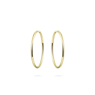 Gisser Sterling Silver Earrings - 40mm Extra Maxi Polished Hoops