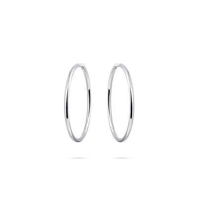 Gisser Sterling Silver Earrings - 40mm Extra Maxi Polished Hoops