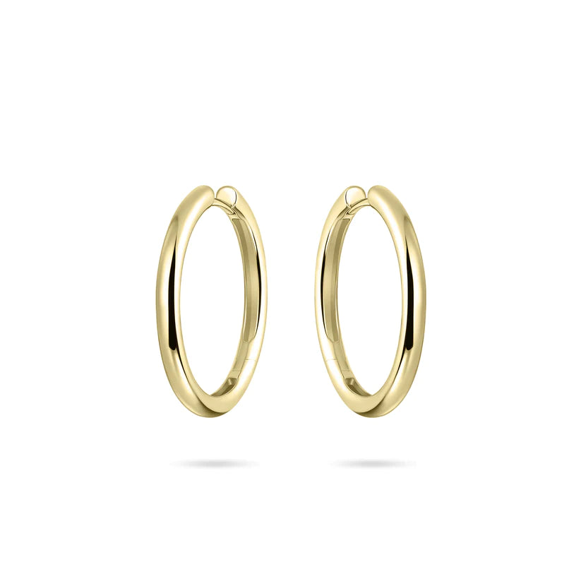 Gisser Sterling Silver Earrings - Gold Plated Silver Classic Hoops