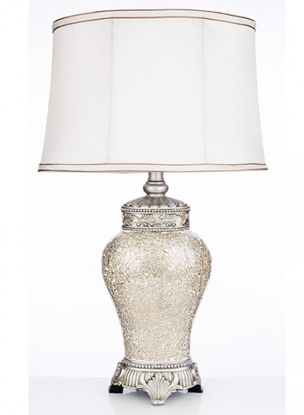 The Grange Collection Lamp - Ceramic Ivory Crackle - Small