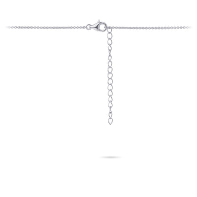 Gisser Sterling Silver Necklace - 4mm Solitare Zirconia Stone