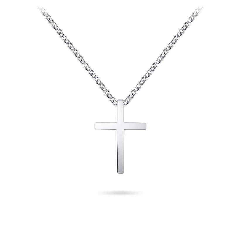 Gisser Sterling Silver Necklace with Polished Cross