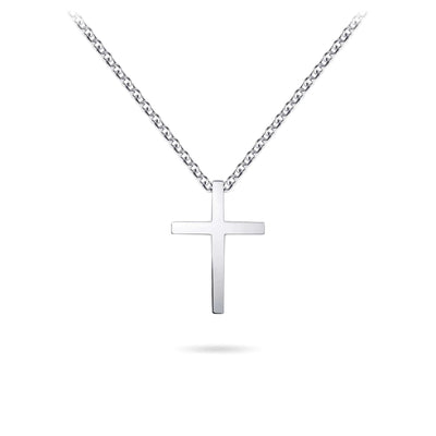 Gisser Sterling Silver Necklace with Polished Cross