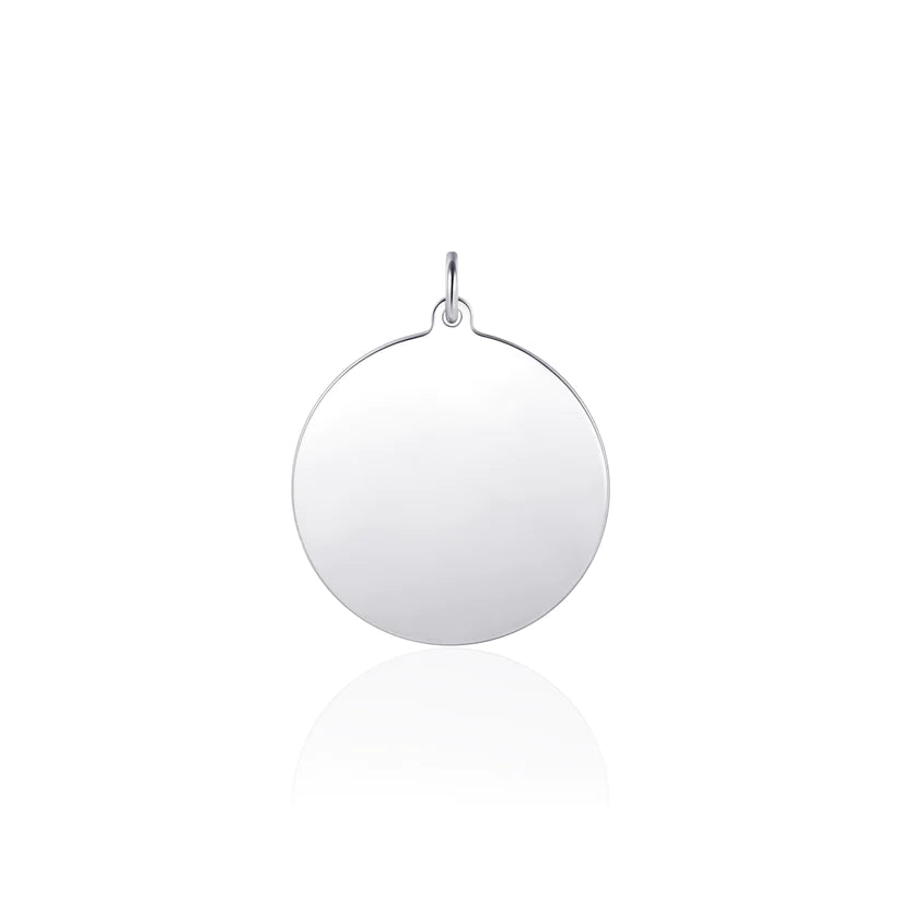 Gisser Sterling Silver Pendant -17mm Round Engravable Charm