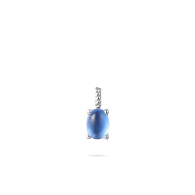 Gisser Sterling Silver Pendant - Light Blue Oval Zirconia Stone