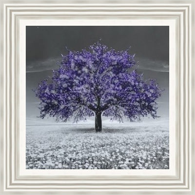 Cherry Blossom Purple Tree Framed Picture - Art on Glass - **CLICK & COLLECT ONLY**