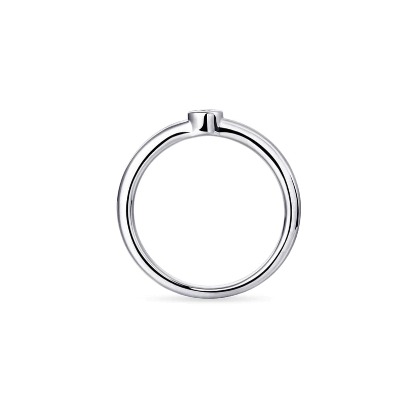 Gisser Sterling Silver Ring - Zirconia Stone Solitaire