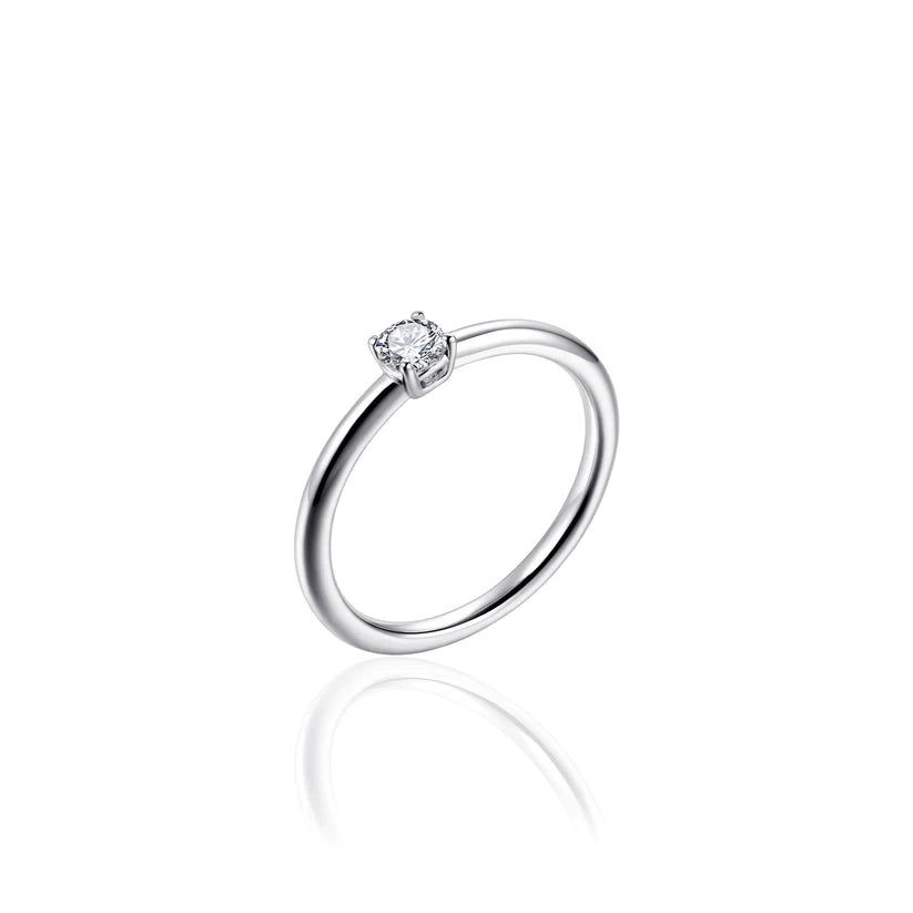 Gisser Sterling Silver Ring - 3 mm Zirconia Stone Solitare