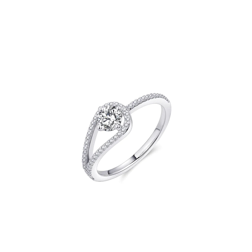 Gisser Sterling Silver Ring - Wrap Around Pave Set Band