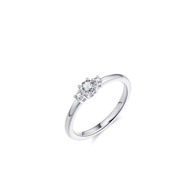 Gisser Sterling Silver Ring - Trilogy Band with Zirconia Stones