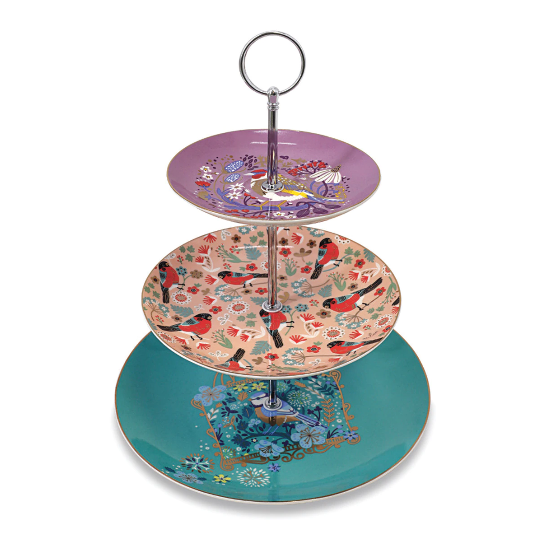 Tipperary Crystal Birdy Cake Stand 3 Tier
