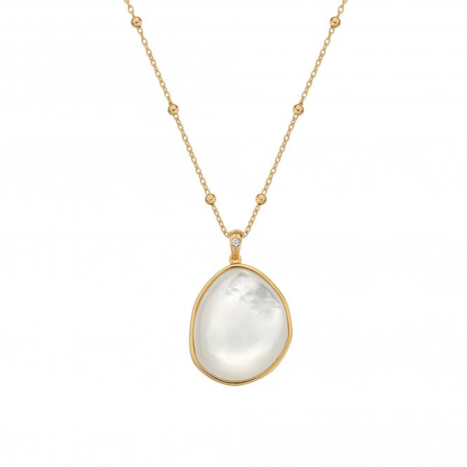 Hot Diamonds by Jac Jossa - 18ct Gold Plated Sterling Silver Calm Mother Of Pearl Pendant