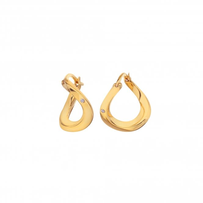Hot Diamonds by Jac Jossa - 18ct Gold Plated Sterling Silver Soul Twist Earrings