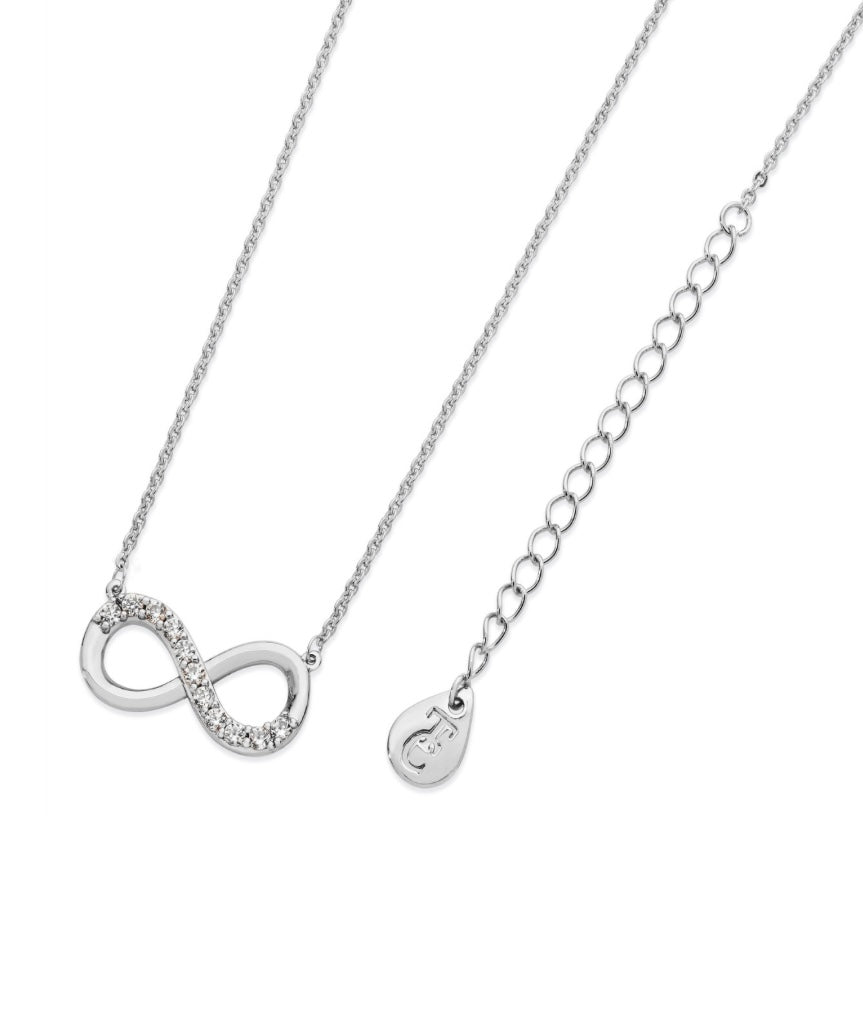 Tipperary Crystal Pendant - Sterling Silver Collection - Part Stone Set Infinity