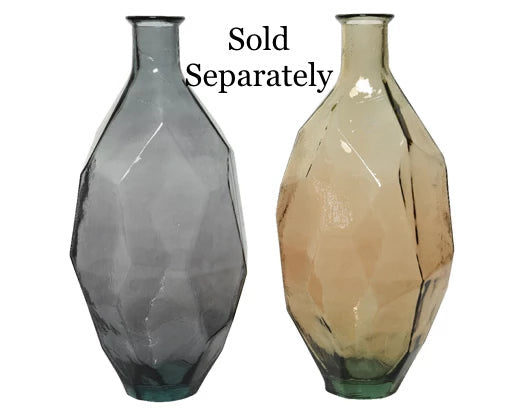 Recycled Glass Vase with Hammered Effect - 2col ass **CLICK & COLLECT ONLY**