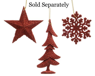 Red Glitter Star/Tree/Snowflake Decoration