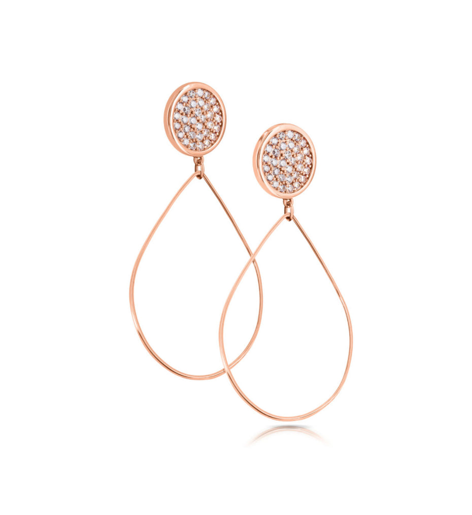 Romi Earrings - Pavé Rose Gold Plated/Silver/Gold