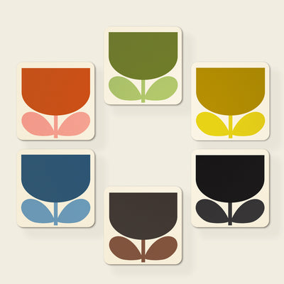 Orla Kiely Block Flower Placemat/Coaster- Set of 6