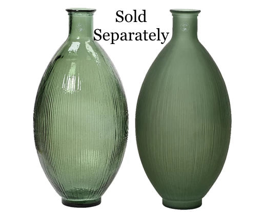 Recycled Glass Vase with Rib Effect- 2 assorted **CLICK & COLLECT ONLY ...