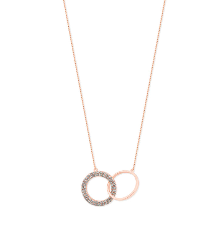 Tipperary Crystal Pendant - Infinity Collection - Infinity Rings - Grey Topaz & Rose Gold plated