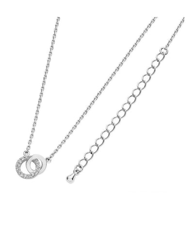 Tipperary Crystal Pendant - Classics Collection - Interlocking Circles with CZ - Silver Plated