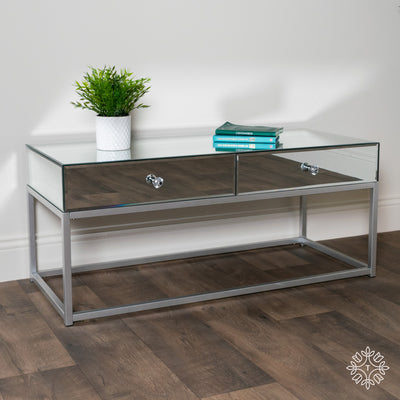 Tara Lane Aspen Mirrored Coffee Table - Silver **CLICK & COLLECT ONLY**