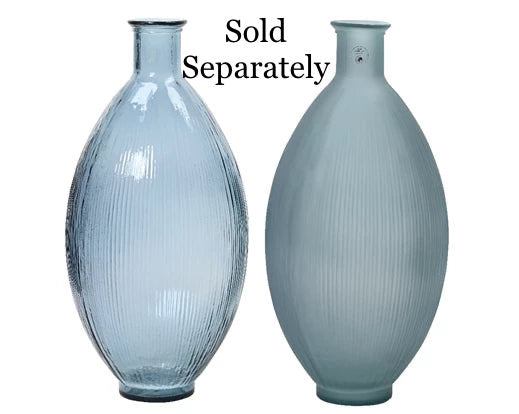 Recycled Glass Vase with Rib Effect- 2 assorted **CLICK & COLLECT ONLY**
