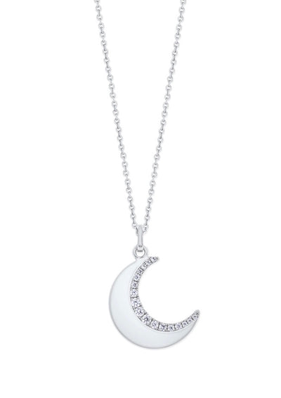 Tipperary Crystal Pendant - Moon Collection - Half Moon with Clear Stones