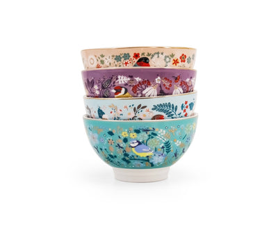 Tipperary Crystal Birdy Cereal Bowls -  Set of 4