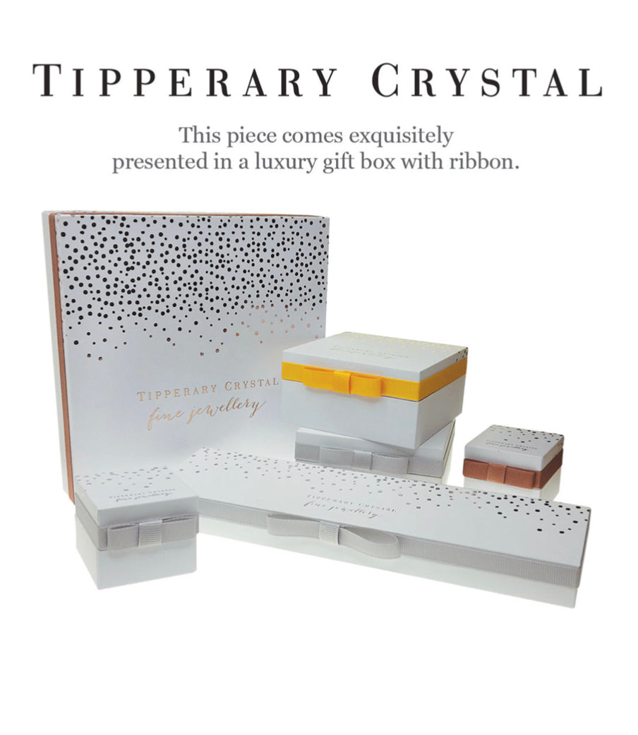 Tipperary Crystal Earrings - Classics Collection - Sapphire Centre White Stone Surround