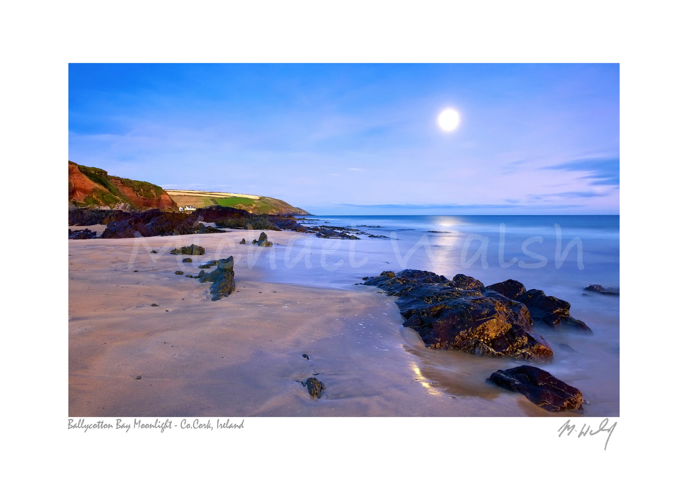 BALLYCOTTON MOONLIGHT- Michael Walsh Framed Print C-452