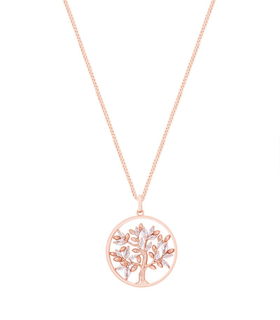 Tipperary Crystal Pendant - Tree Of Life Collection - Tree Of Life Circle - Rose Gold Plated