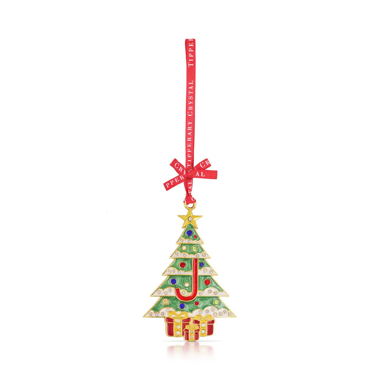 Tipperary Crystal Christmas Alphabet Tree Decoration - Letter J