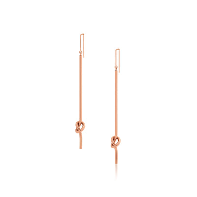 Romi Earrings - Love Knot Drop - Rose Gold Plated/Silver