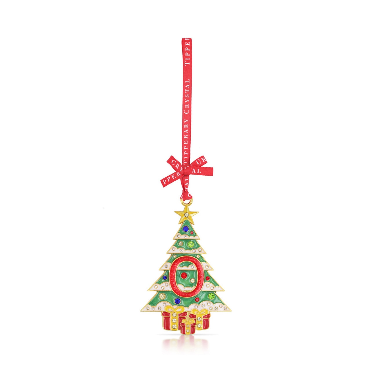Tipperary Crystal Christmas Alphabet Tree Decoration - Letter O
