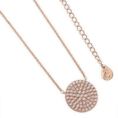 Tipperary Crystal Pendant - Moon Collection - Pavé Full Moon - Rose Gold