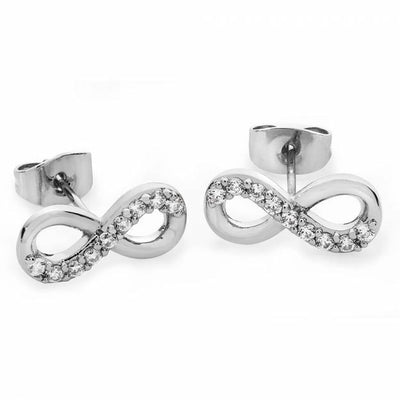 Tipperary Crystal Earrings - Infinity Collection - Infinity with Part Stone Setting