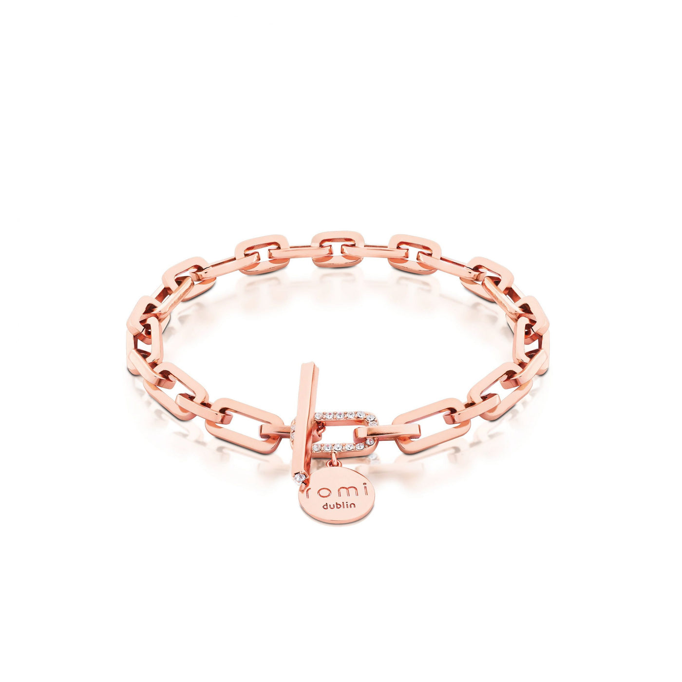 Romi Bracelet - Large Link Chain with T-Bar - Rose Gold/Silver/Gold