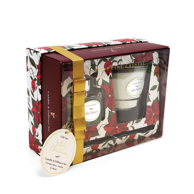 Tipperary Crystal Christmas - Poinsettia Candle & Diffuser Set Collection